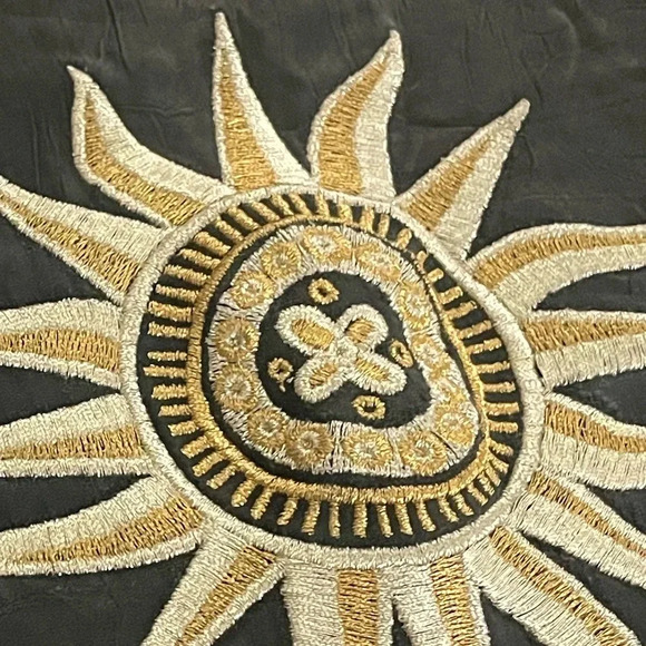 Vintage Johnny Was T-Shirt Dress Embroidered Cotton & Silk Size Medium Black - Picture 5 of 8